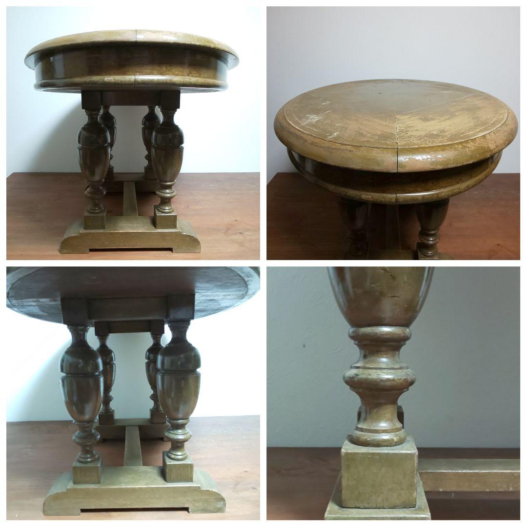 ヴィンテージ 木製 テーブル ラウンドテーブル 店舗什器 ヴィンテージ家具