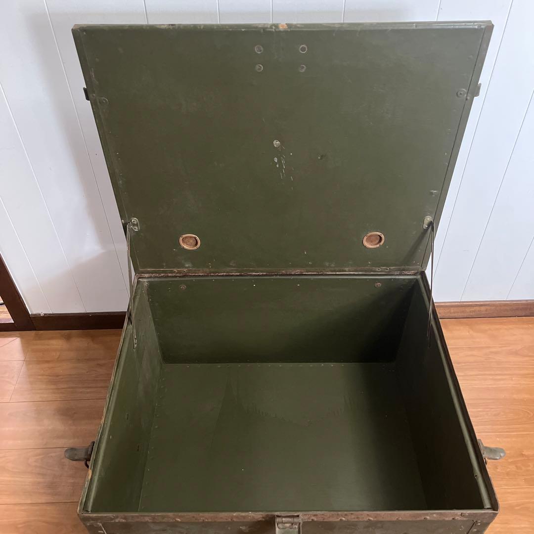 米軍　実物　US 木製　トランク　特大　送料無料