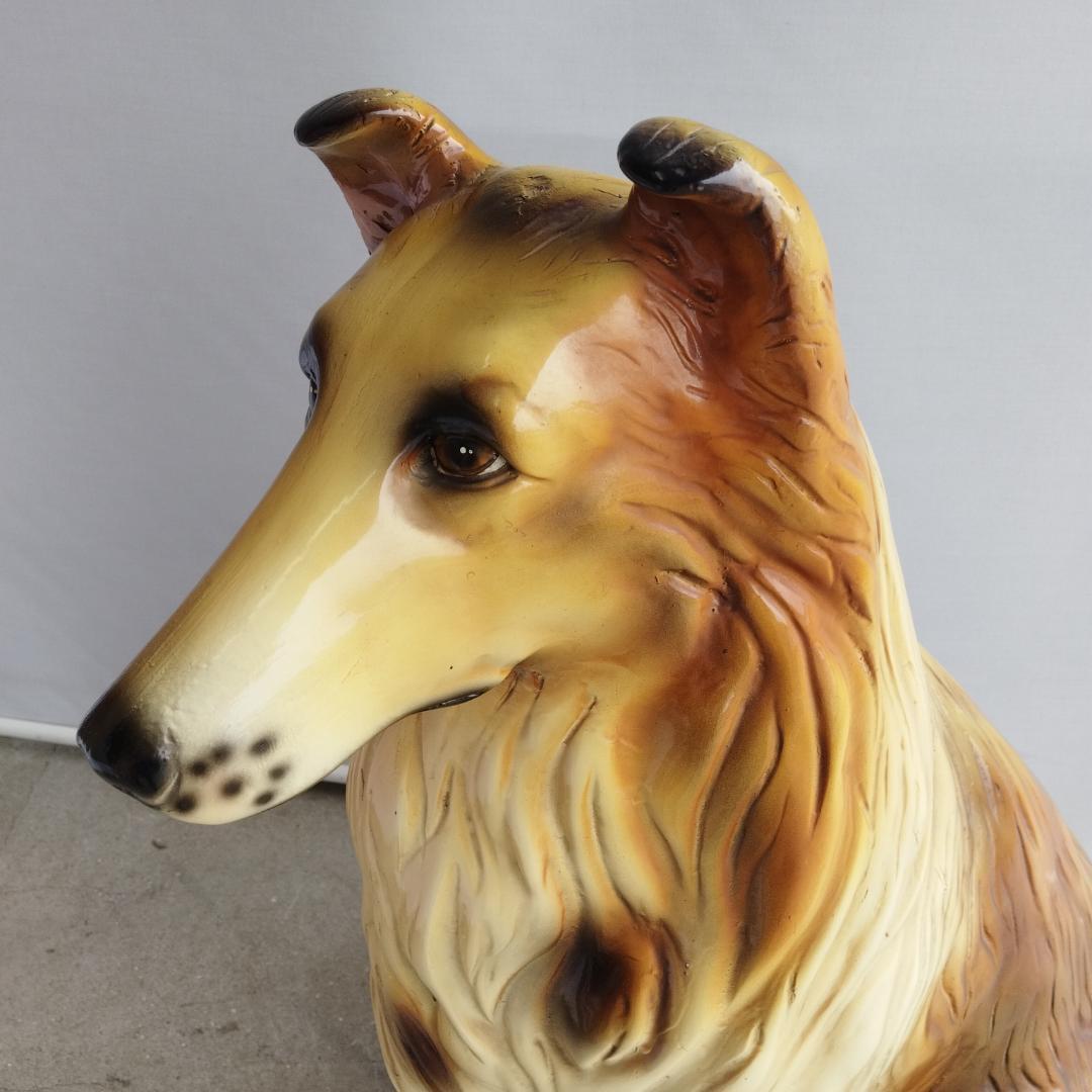 コリー 特大 置物 オブジェ インテリア ガーデン 犬の置物