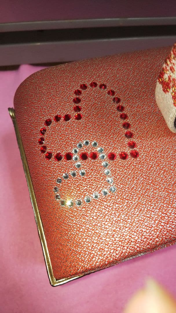 新品 成人式 ハート♥️ 鏡付きかばん 和装 バッグ 草履 セット