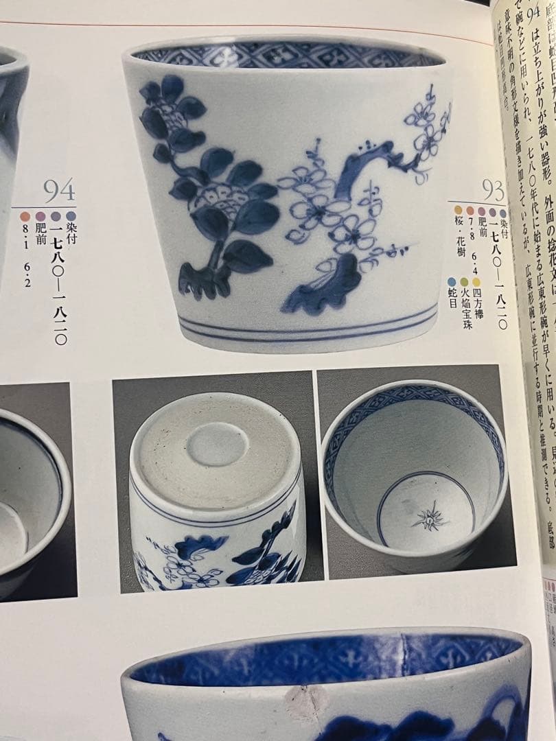 古伊万里　蕎麦猪口　あじさい　鶯　ウグイス　梅　雀　雲雀　紫陽花　民芸　民藝