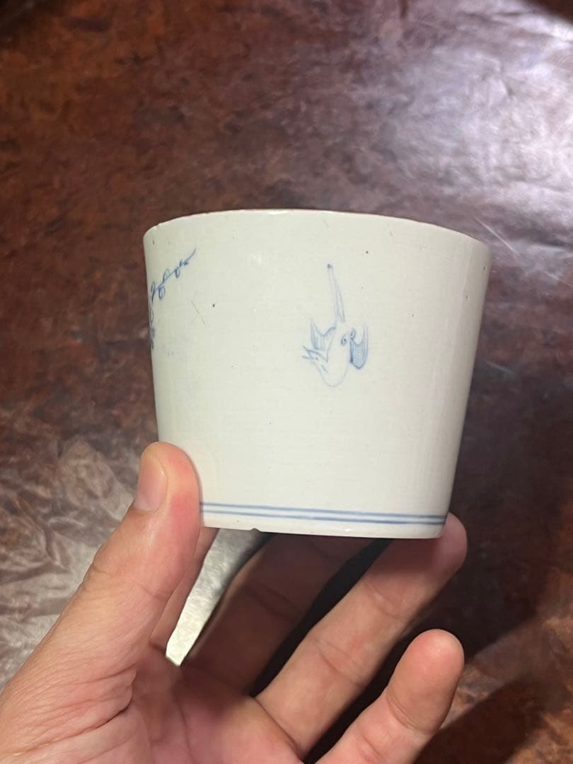 古伊万里　蕎麦猪口　あじさい　鶯　ウグイス　梅　雀　雲雀　紫陽花　民芸　民藝