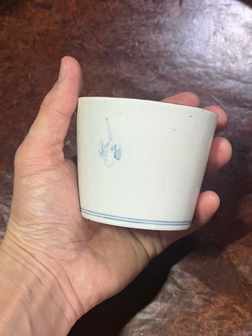 古伊万里　蕎麦猪口　あじさい　鶯　ウグイス　梅　雀　雲雀　紫陽花　民芸　民藝