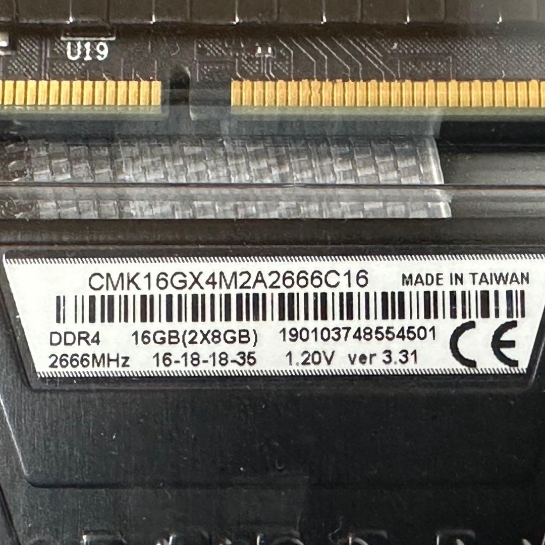 【動作保証】DDR4-2666 16GB(8GB×2枚) Corsair 121