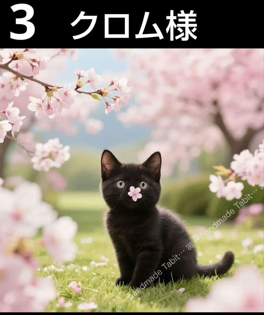 オーダーページ　ハンカチ春の香り　ネコB柄　ハンドメイド3/18