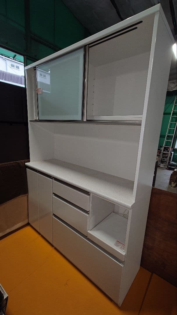 nitori キッチンボード 140cm シンプル ホワイト 食器棚