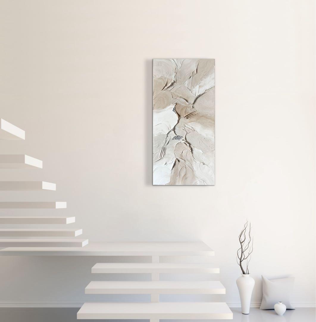 現代アート　80×39㎝　テクスチャーアート　モダン　絵画　抽象画　アートパネル