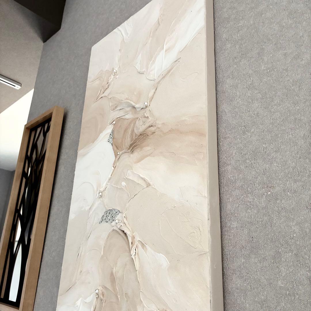 現代アート　80×39㎝　テクスチャーアート　モダン　絵画　抽象画　アートパネル