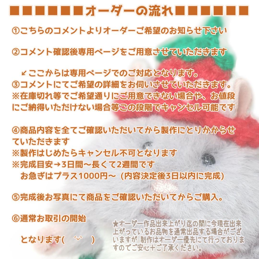 はむにぎり サイズ オーダー受付 ぬい服 苺帽子 ポシェットヘッドドレス洋服