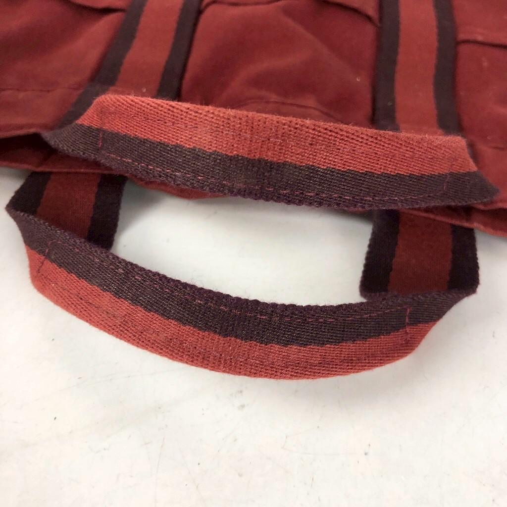 HERMES エルメス フールトゥMM キャンバス トートバッグ レッド