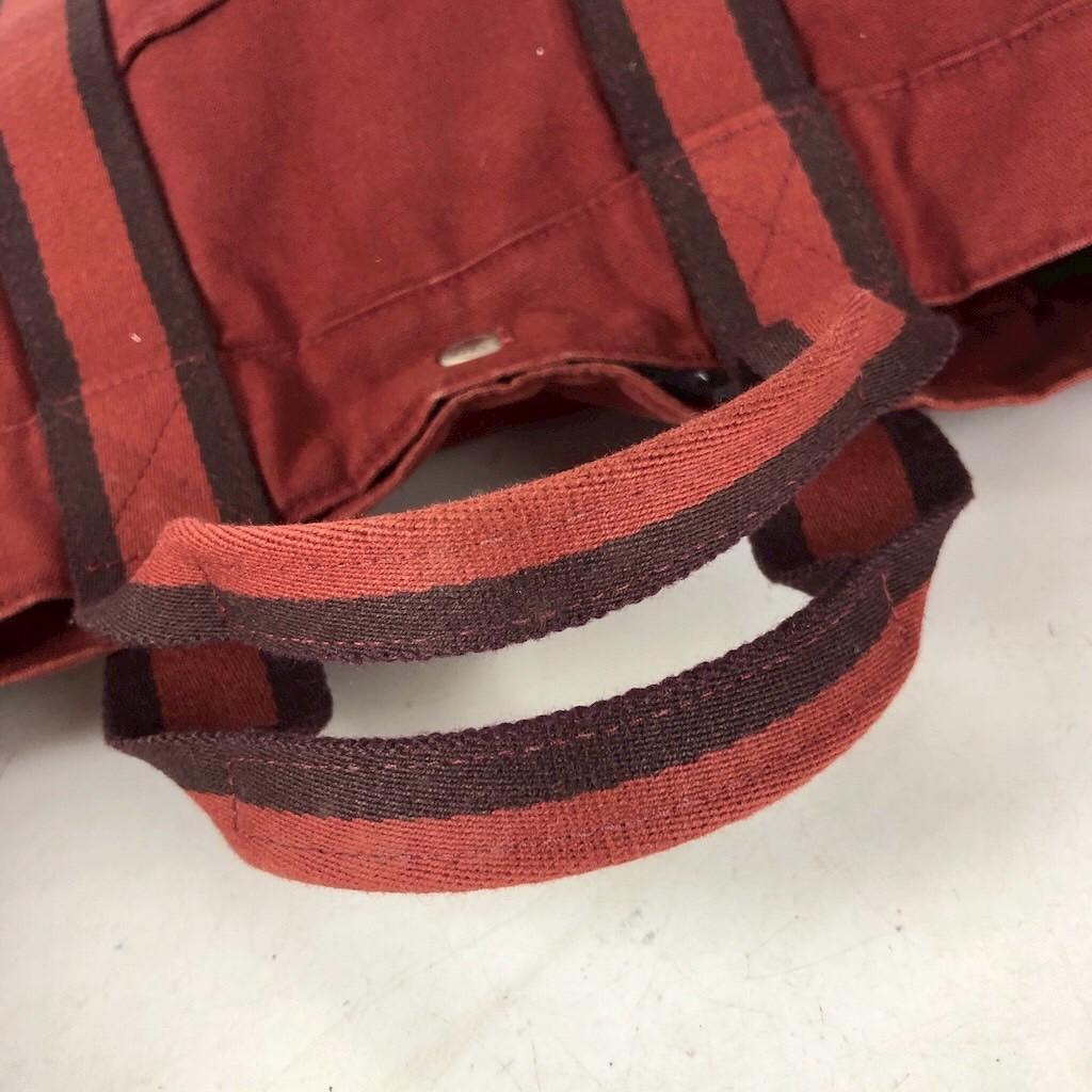 HERMES エルメス フールトゥMM キャンバス トートバッグ レッド