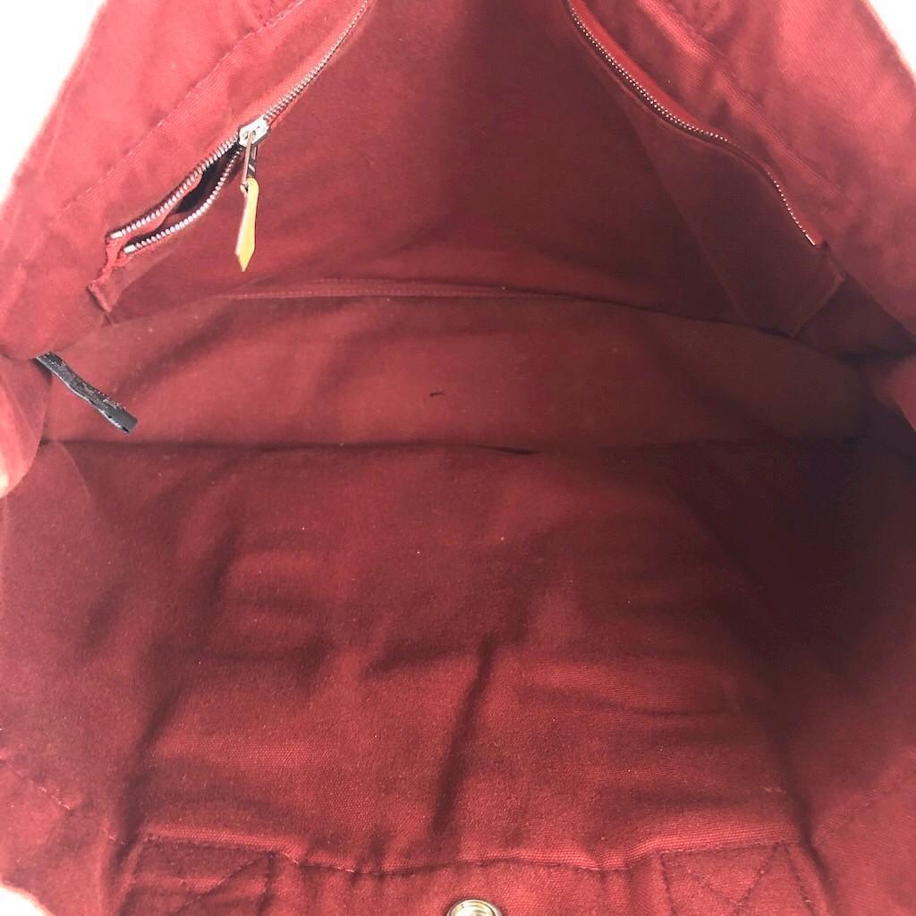 HERMES エルメス フールトゥMM キャンバス トートバッグ レッド