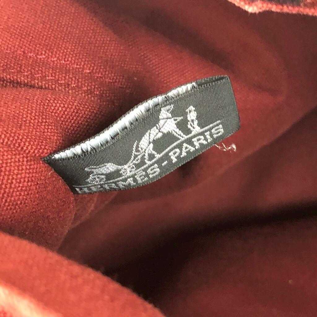 HERMES エルメス フールトゥMM キャンバス トートバッグ レッド