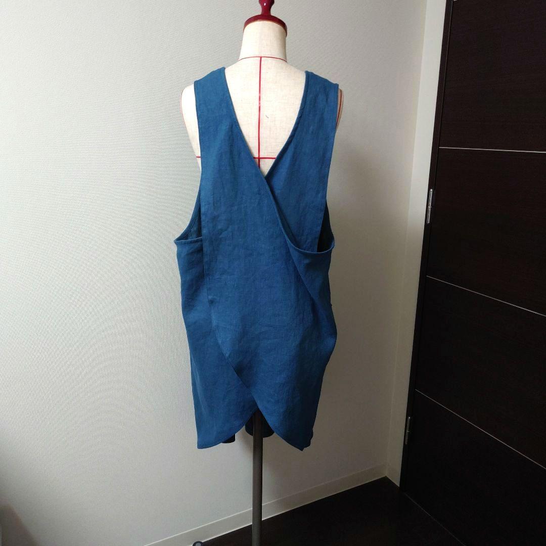 バッククロスエプロン*リネン*麻100%*