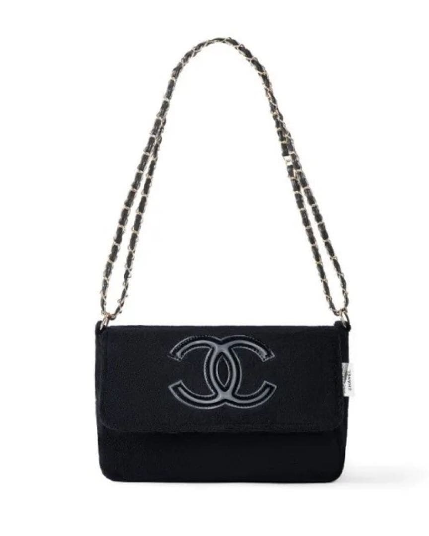 ニ*コ様 CHANEL シャネル ミニバッグ ポーチ ブラック×ブラックロゴ チ