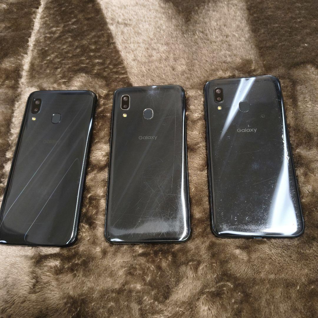 完動品 au SCV43 SAMSUNG Galaxy A30 ブラック 3台
