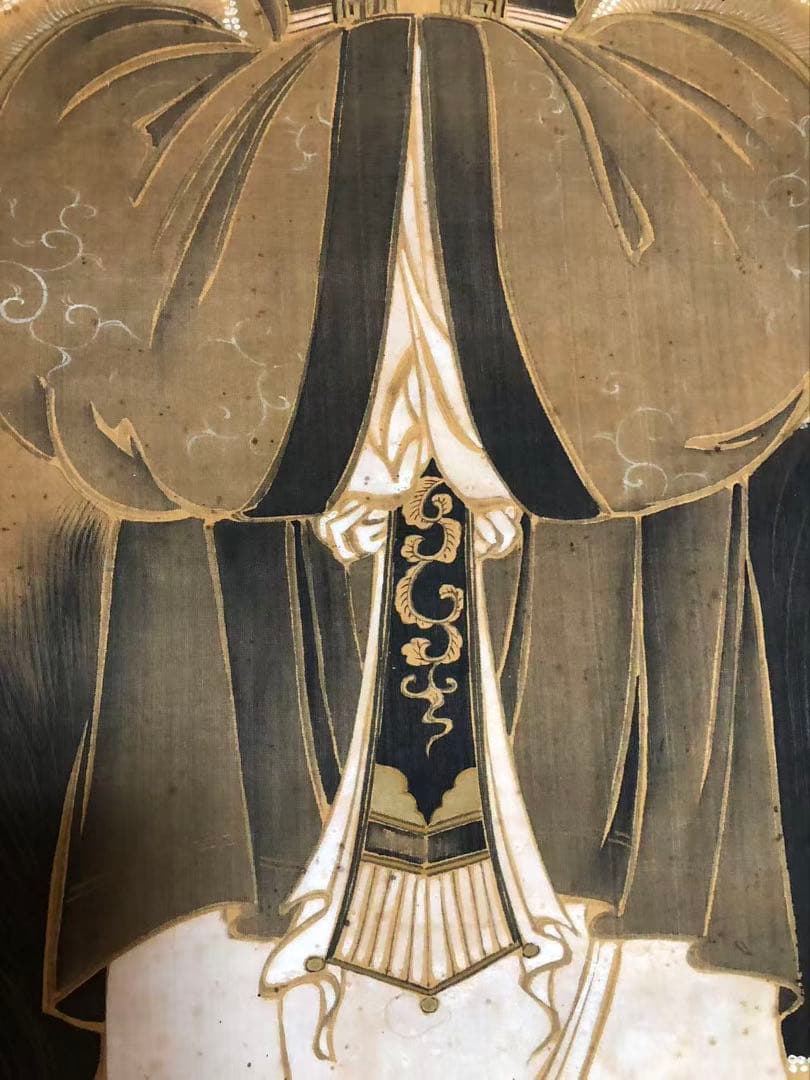 捲り　絹本　秀堂 絵［唐人物図］肉筆 掛け軸！