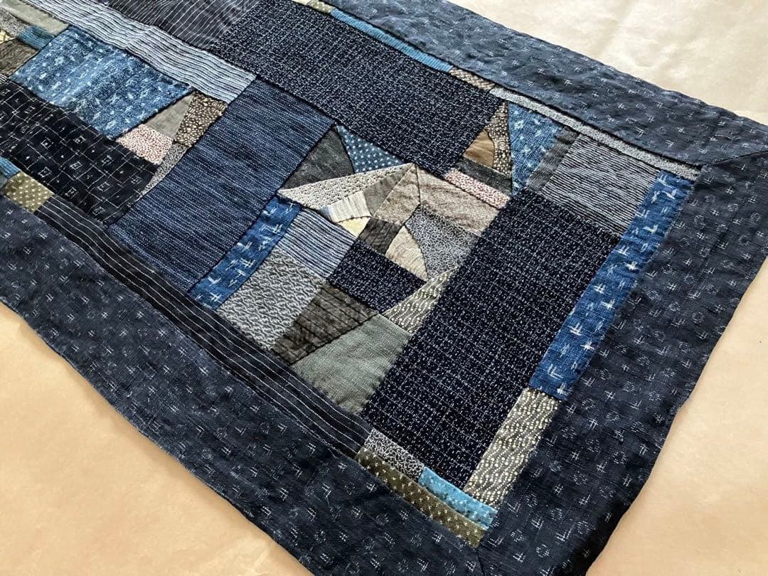 ハンドメイド　古布パッチワーク　アンティーク　のれん