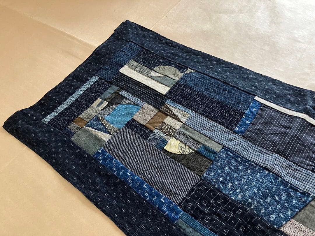 ハンドメイド　古布パッチワーク　アンティーク　のれん