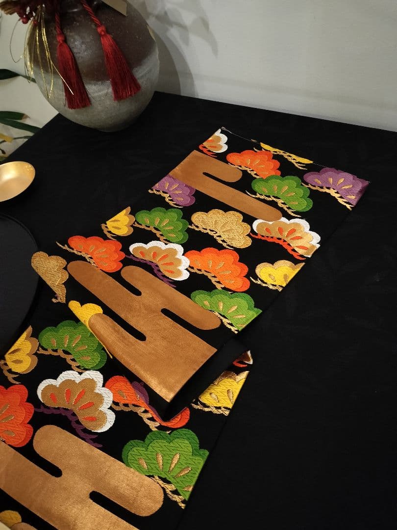 A919高級‼️縁起の良い松‼️節分‼️テーブルランナー2m12cm