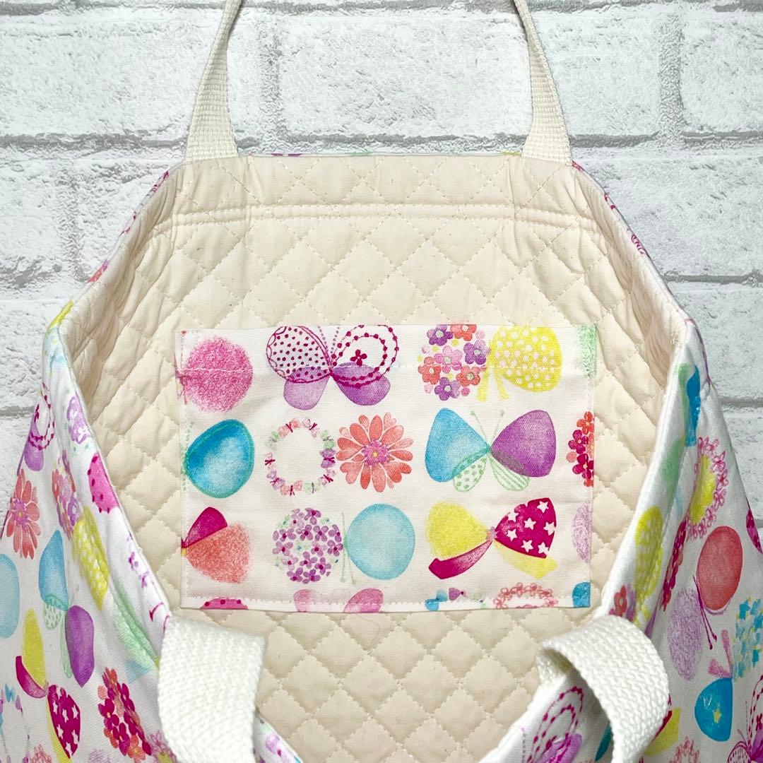カラフル(WH)×ピンク 入園入学グッズ5点セット/裏地キルティング