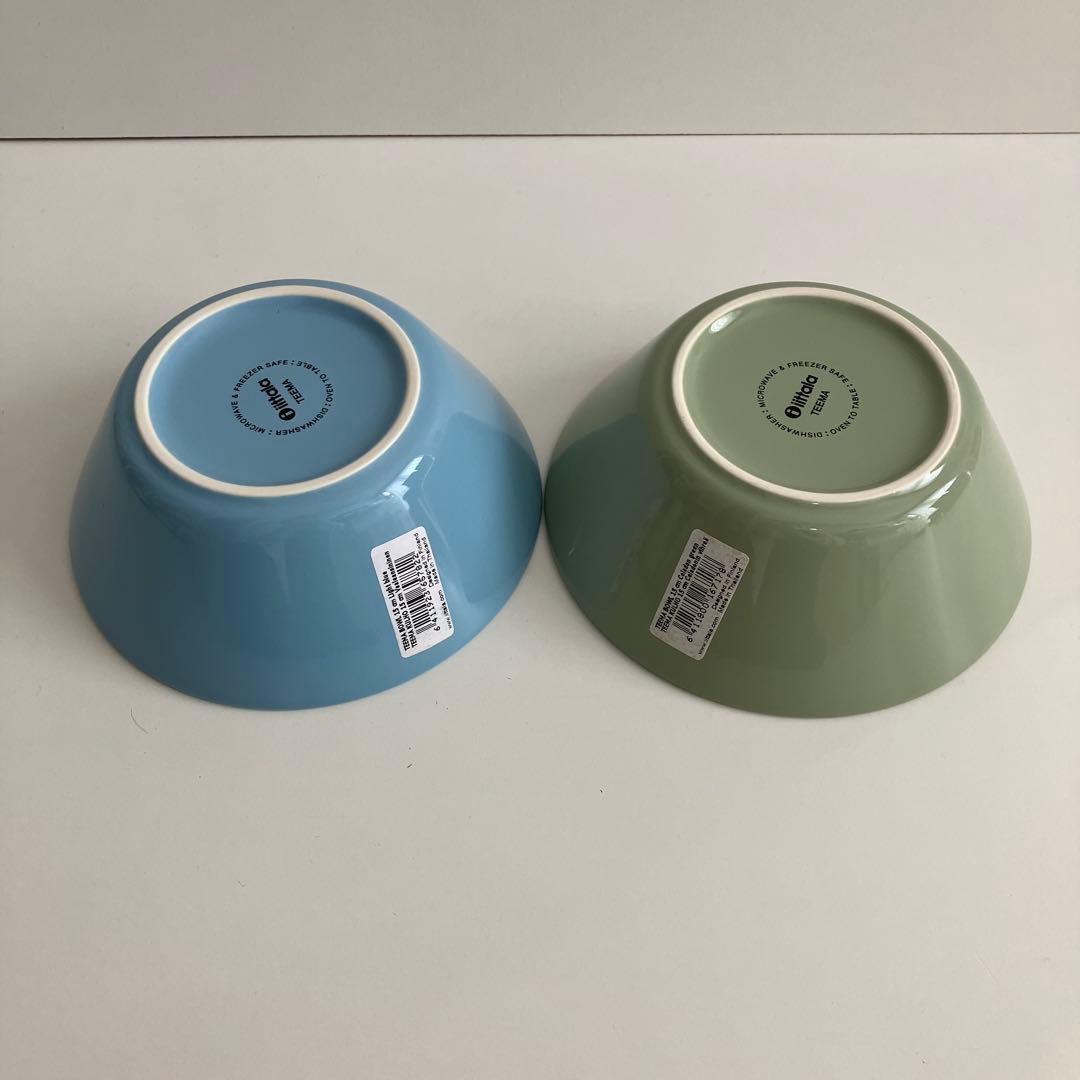 新品廃盤　イッタラ　ティーマ15cmボウル　セラドングリーン ・ライトブルー２枚