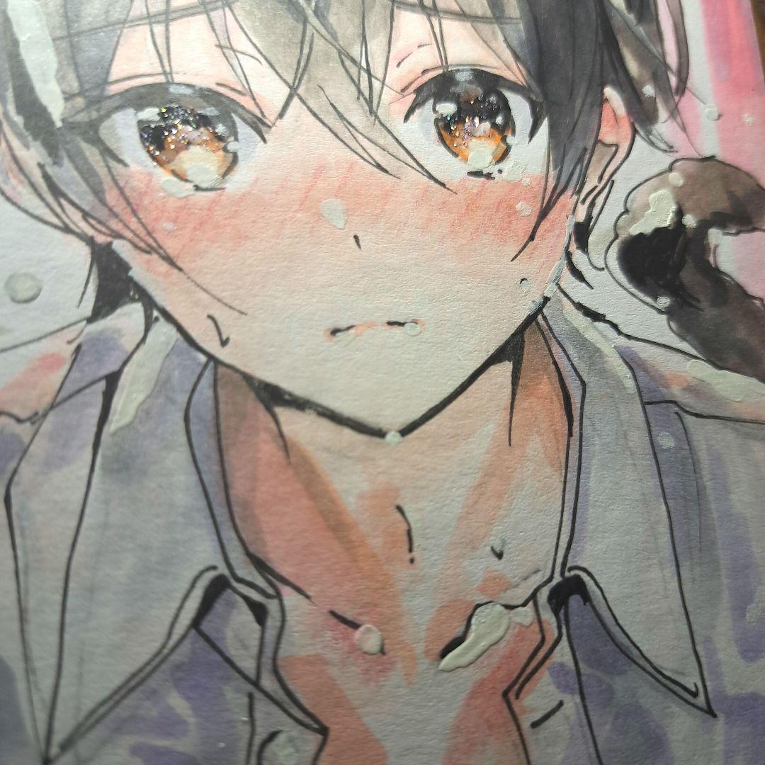 h*☆様 手描きイラスト 男の子 色紙