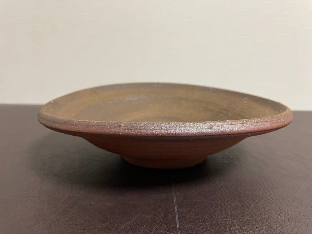 藤原啓　備前八寸皿　共箱　備前焼　茶道具