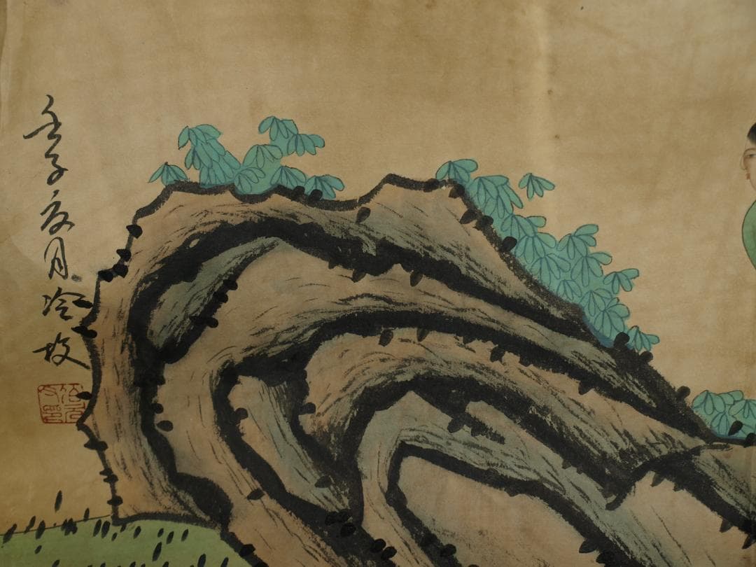 中国清時代の人物図　肉筆絵　激安骨董品 古美術 BD092A2-3