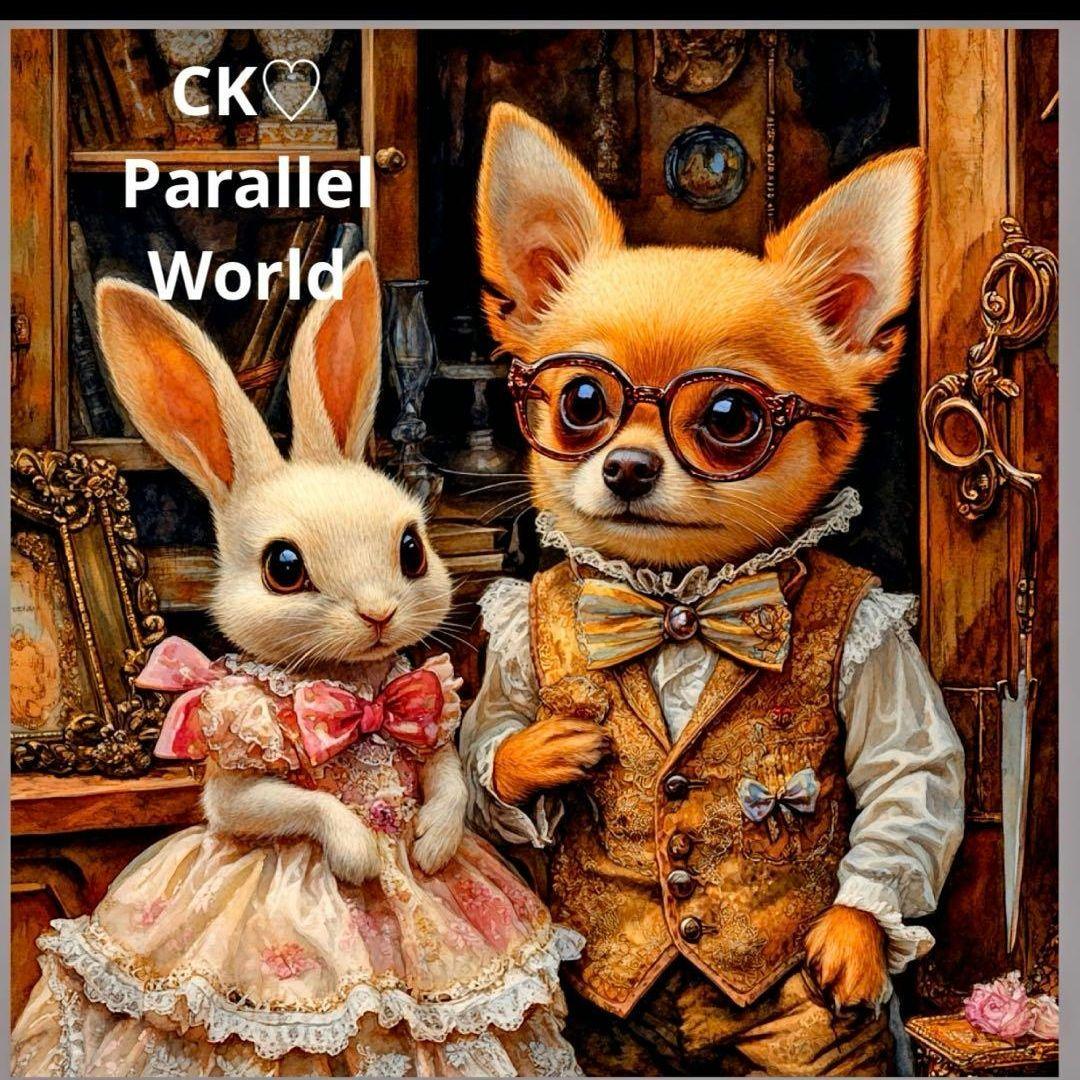 激レアチワワとうさぎパネル生地　ハンドメイド