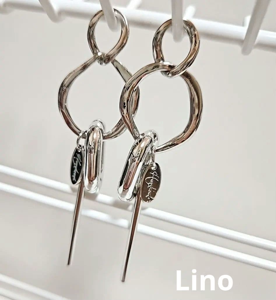 ロングピアス シルバーピアス タグ チェーン