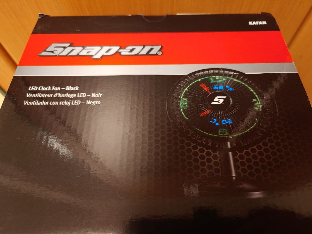 スナップオン　卓上扇風機　黒　LED CLOCK FAN
