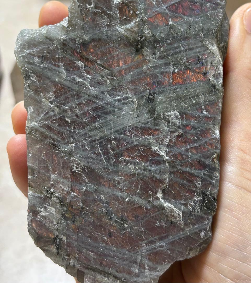 ラブラドライト 原石 鉱物標本 鉱石 天然石 パワーストーン　ピンクオレンジ