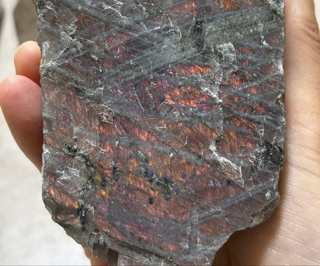 ラブラドライト 原石 鉱物標本 鉱石 天然石 パワーストーン　ピンクオレンジ