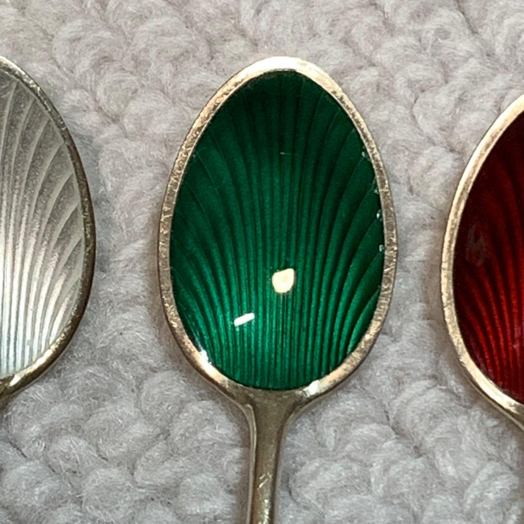 エラデンマーク　デミタススプーン　エナメル・七宝焼　スターリングシルバー925