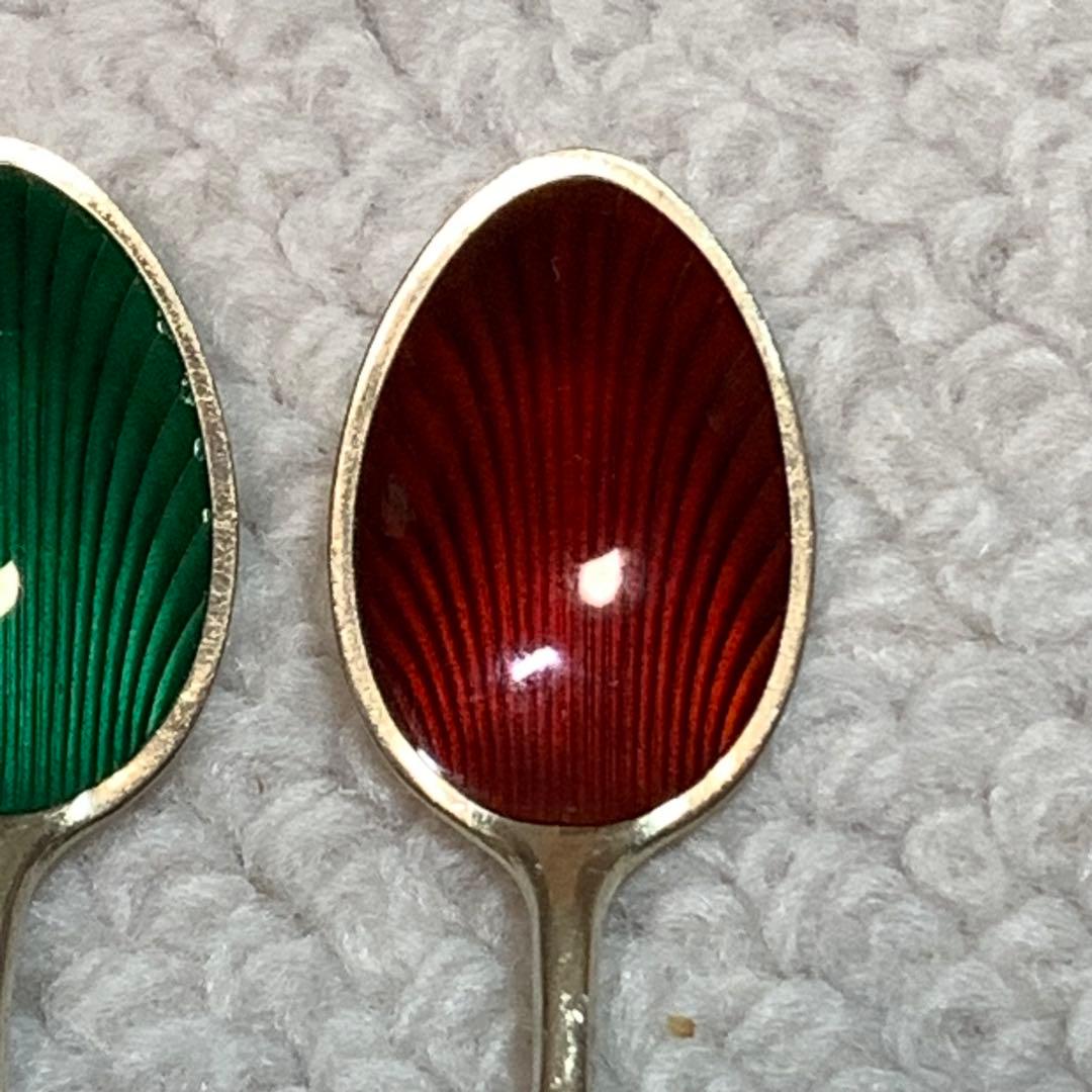 エラデンマーク　デミタススプーン　エナメル・七宝焼　スターリングシルバー925