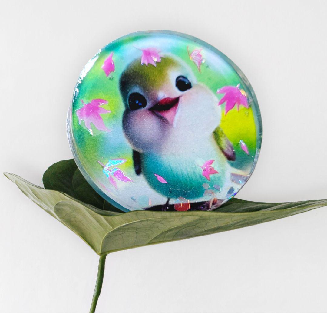 NO.429❤小鳥 紅葉❤レジンヘアゴム  ブローチ