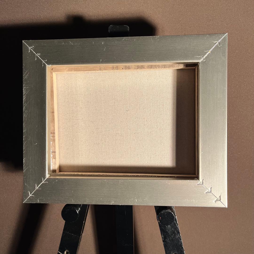 手描き油絵 夕暮れの海 額付 肉筆絵画 インテリア 油彩画