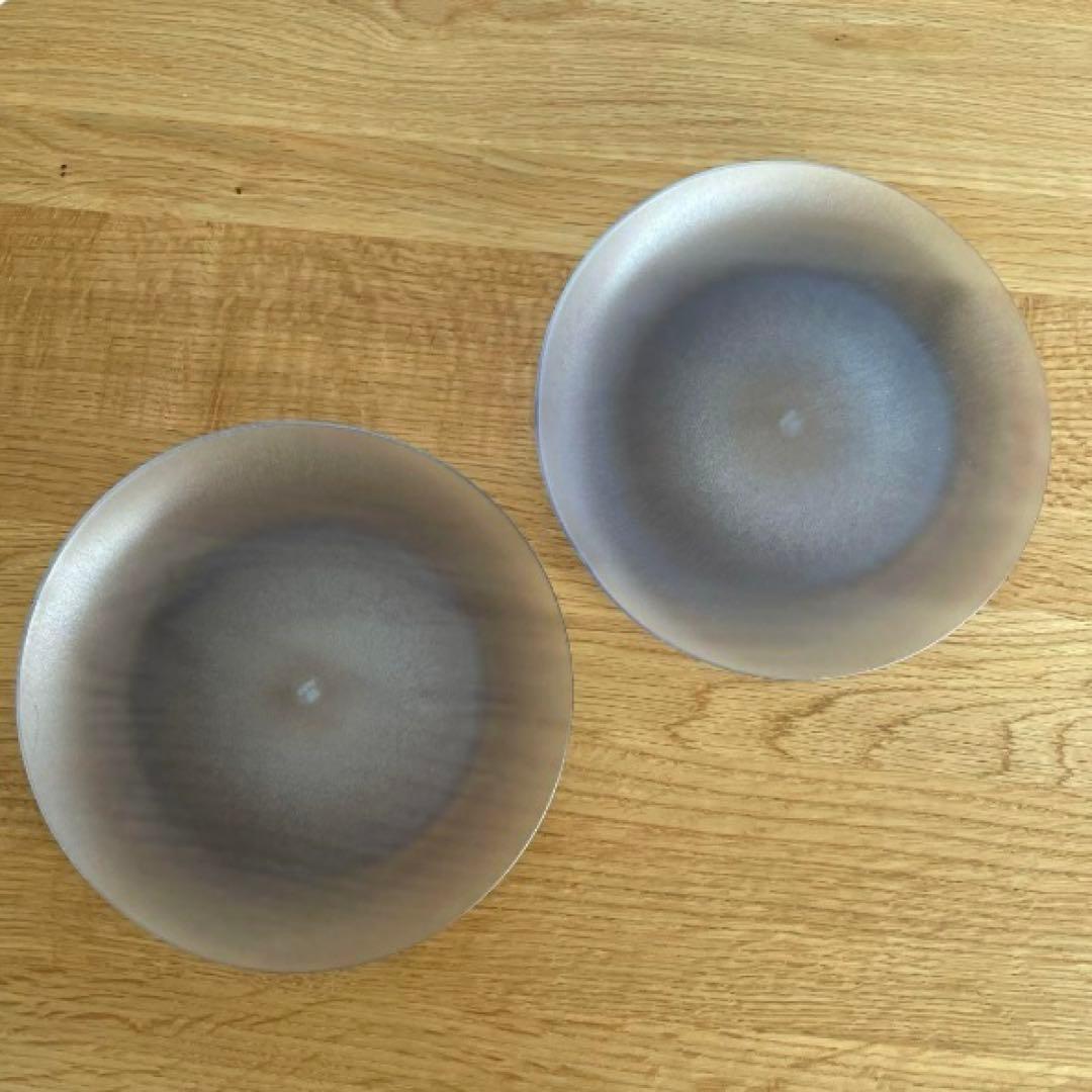 ARASエイラス★未使用品★小皿★楕円★スモーク グレー★4枚セット