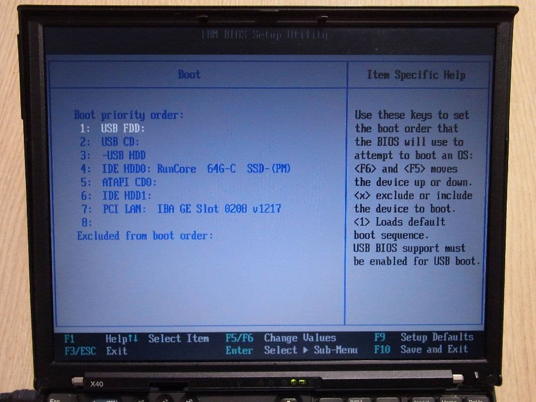 [動作確認済]ThinkPadX40 RunCoreSSD換装済