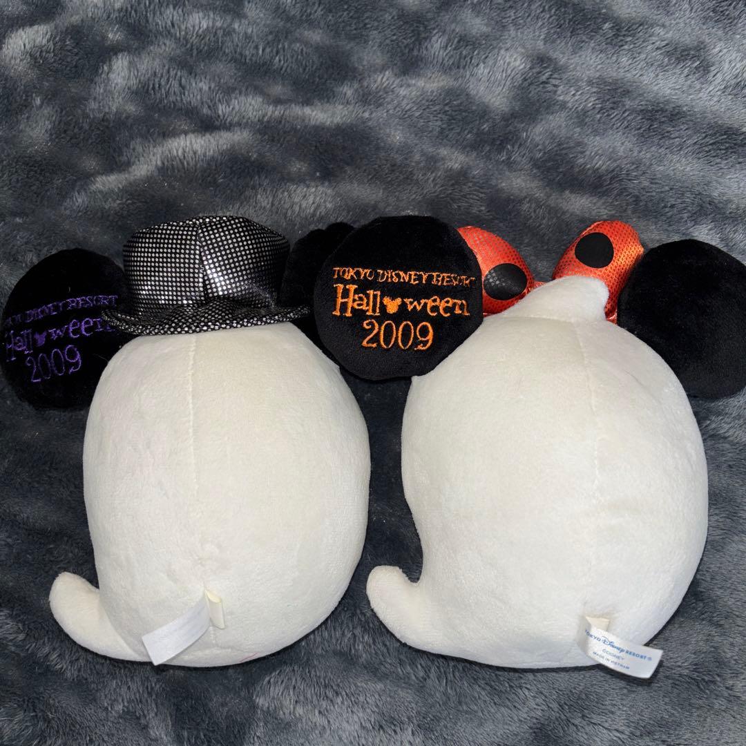 2009年TDR ハロウィーン ゴースト ミッキー＆ミニー ペア ぬいぐるみレア