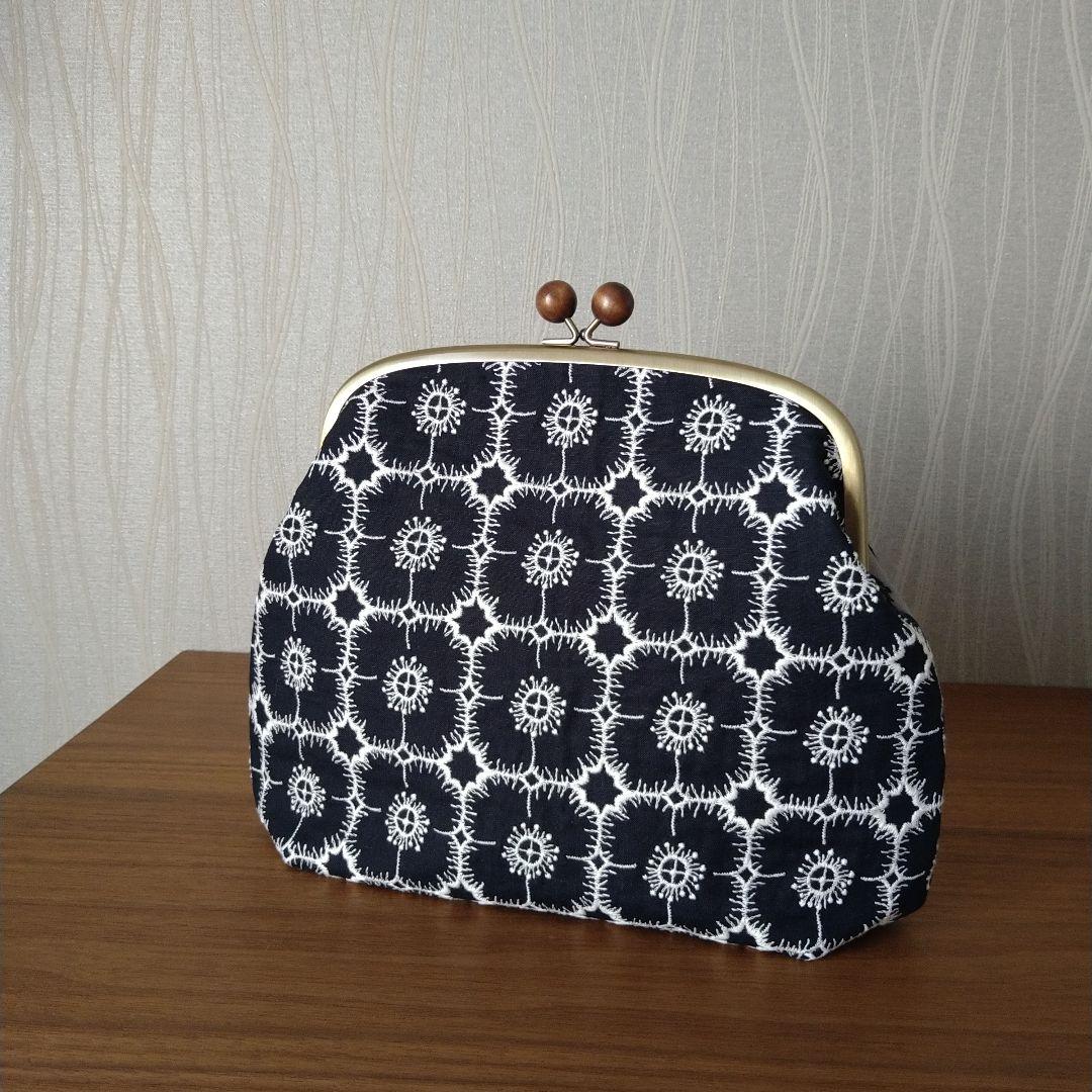 new❣ 木玉口金 パッチワークがま口バッグ☆ミナペルホネン ハンドメイド