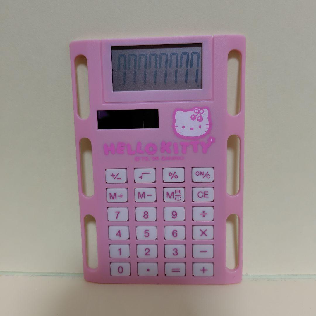 【レア】ハローキティ　手帳用　薄型　カード電卓　１９９８年　さくらんぼ