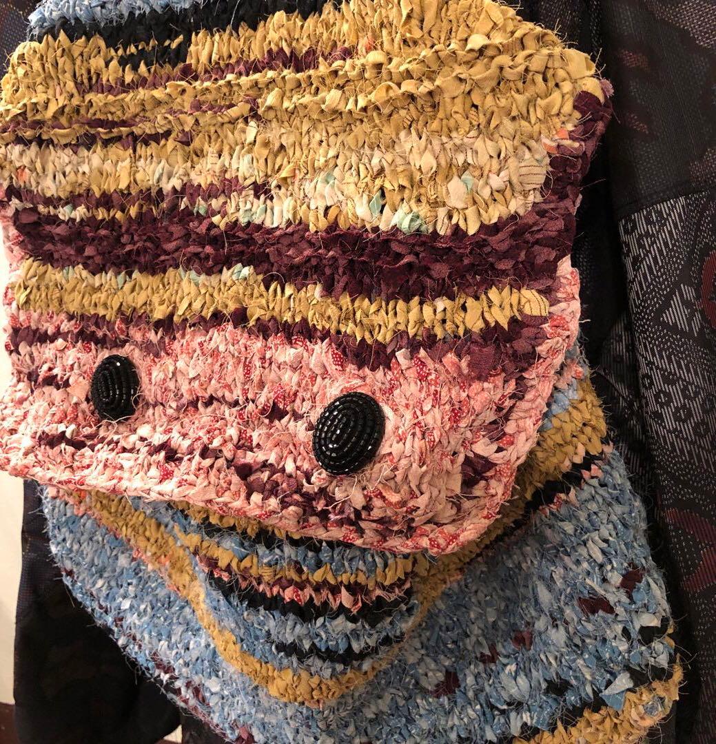 ハンドメイド　着物リメイク　裂編リュック