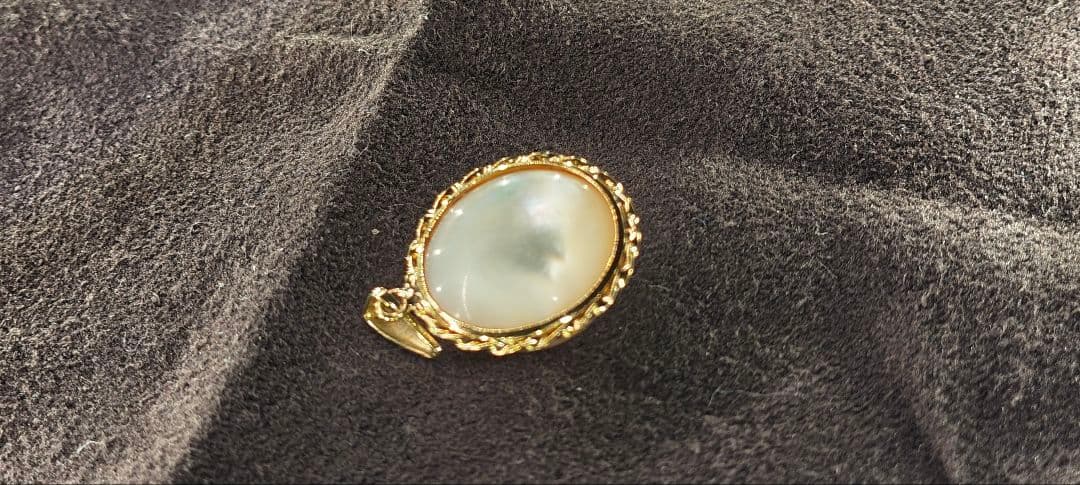 大きめ真珠ラウンドペンダント 18K ゴールド