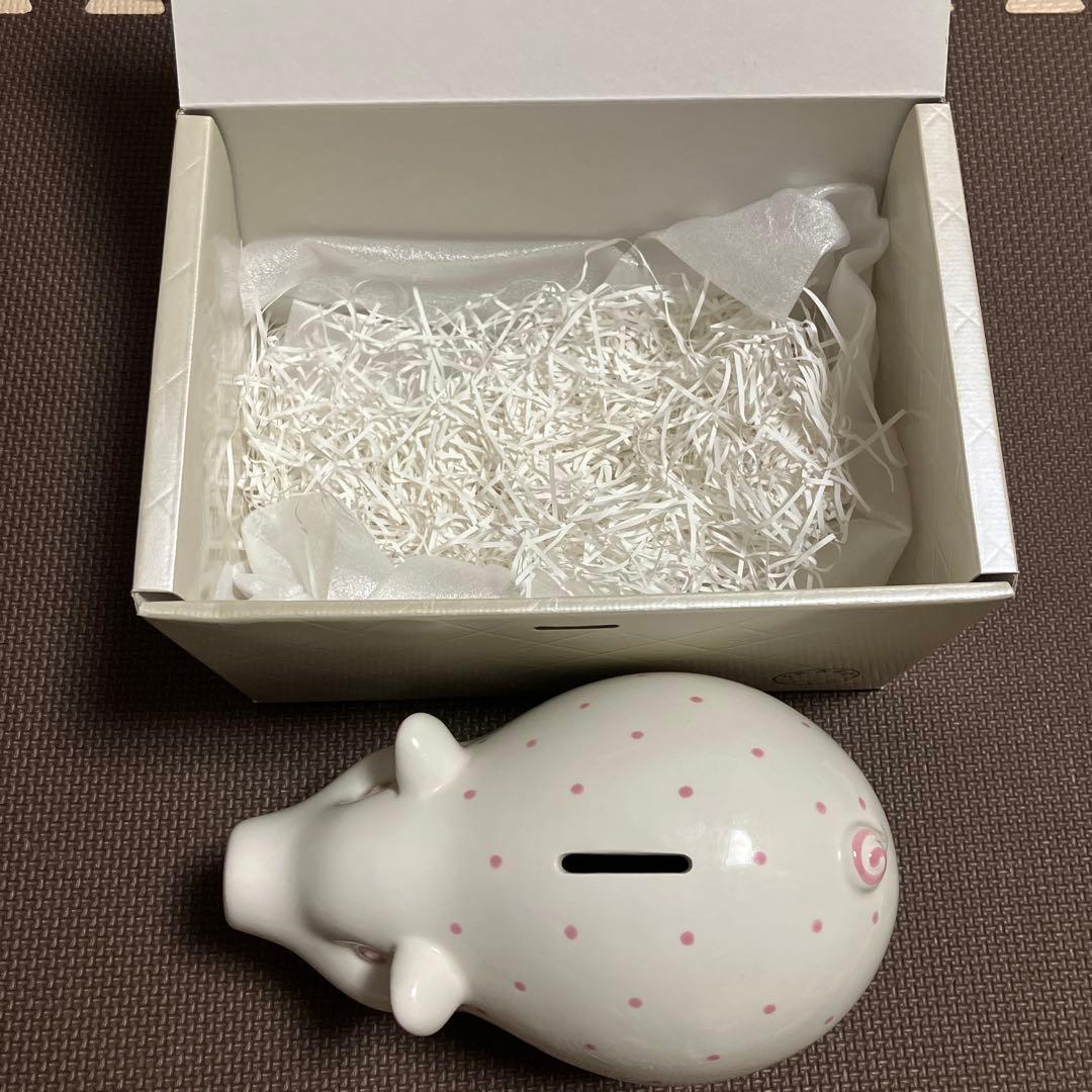ティファニー　TIFFANY 豚の貯金箱　ドットピンク