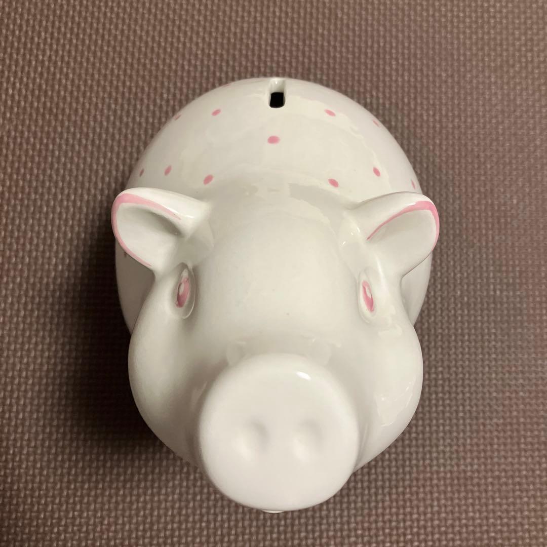 ティファニー　TIFFANY 豚の貯金箱　ドットピンク