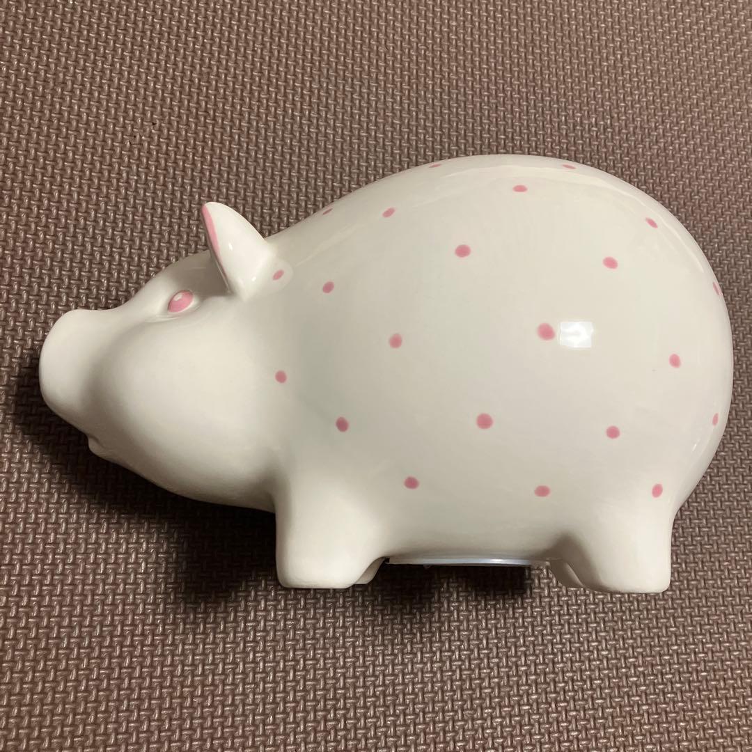 ティファニー　TIFFANY 豚の貯金箱　ドットピンク