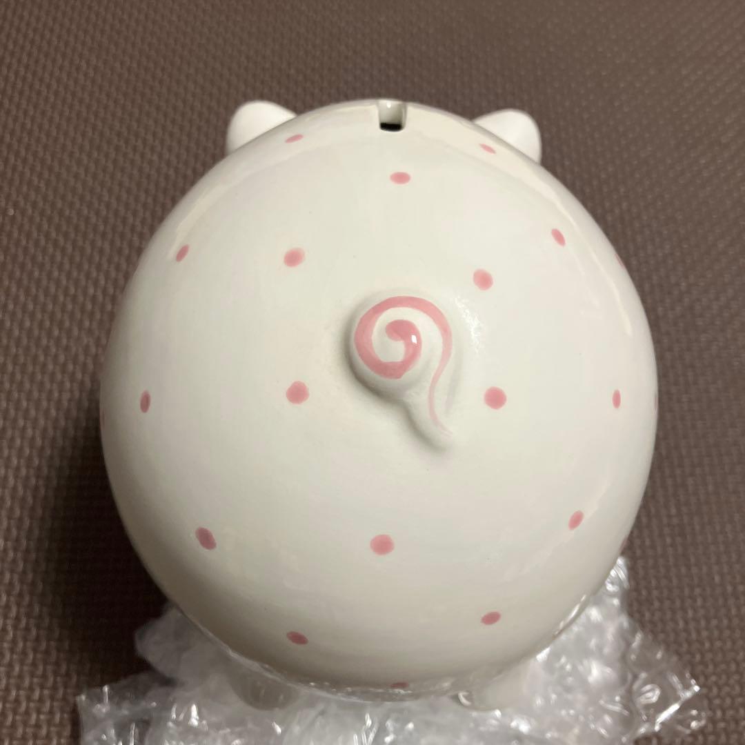 ティファニー　TIFFANY 豚の貯金箱　ドットピンク