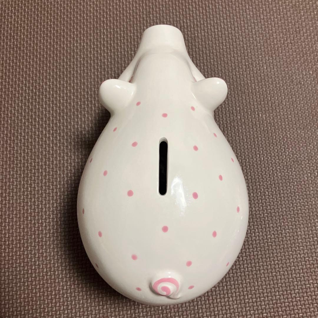 ティファニー　TIFFANY 豚の貯金箱　ドットピンク